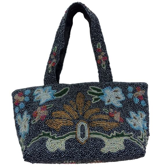 Swee Lo New York Victorian Blue Beaded Feminine Dainty Evening Bag Women's O/S - Picture 1 of 7